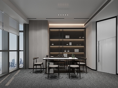 新中式现代茶水间 简约 新中式茶室