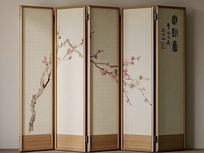 新中式中式屏风 宋式美学屏风 折叠屏风 字画折叠屏风 木屏风 隔断