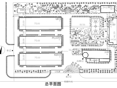 厂房景观 产业园景观 工业园区 规划平面图 车间库房办公餐厅 宿舍锅炉房 施工图
