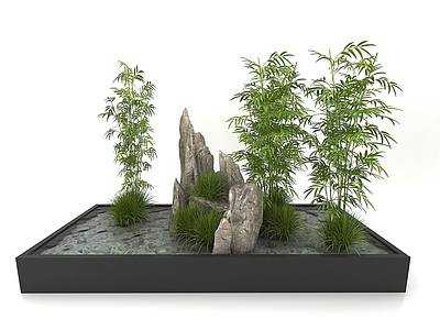 现代佛龛 现代风格植物