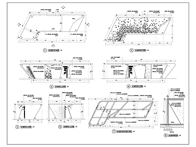 现代廊架 异形廊架 施工图
