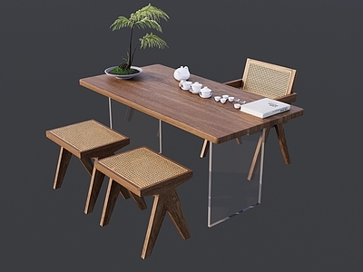 中古茶桌椅 实木 茶桌椅 家具