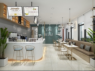 现代办公大厅 现代甜品奶茶店