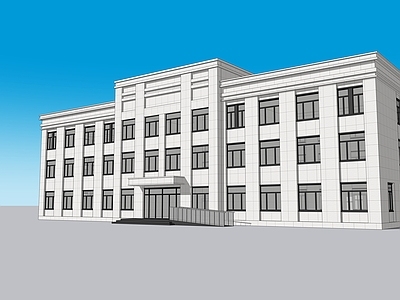 现代欧式办公楼建筑 现代三层办公楼 新古典 现代风格 平面立面剖面 施工图