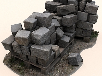 现代石头 建筑材料 砖头 砖块 水泥砖 空心砖