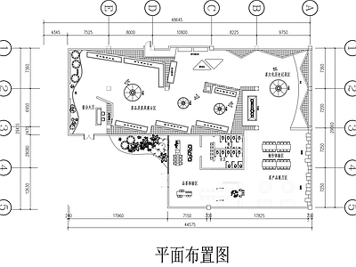 现代其他文化空间 茶文化展厅平面图 茶展示空间平面图 茶展厅平面图设计 施工图
