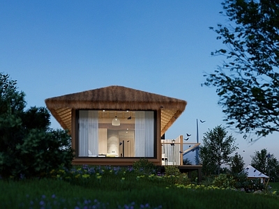 新中式原木木屋 森林木屋 绿色建筑 移动木屋 中式原木建筑 文旅住宿单元