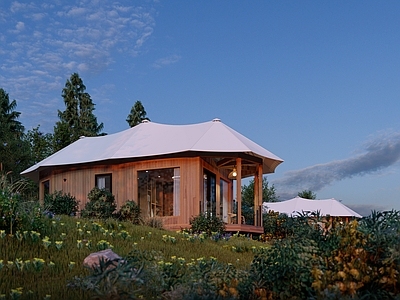 原木现代木屋 原木帐篷 帐篷木屋 文旅网红木屋 住宿单元 森林帐篷