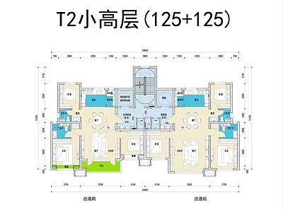 现代住宅楼建筑 北方小高层户型 施工图
