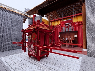 中式其他文化空间 中式古代花轿结 中式摄影 新婚婚房 婚嫁展厅