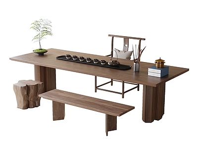 现代茶桌椅 茶桌 茶具
