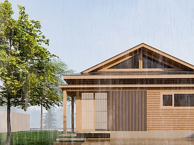 中式日式风格建筑 日式木屋 木屋酒店 景区木屋 绿色建筑