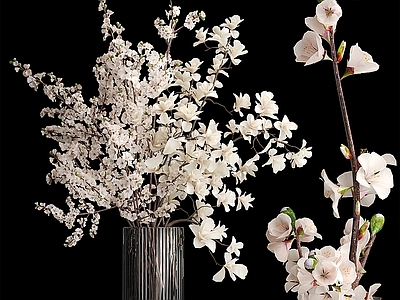 新中式现代花艺 花瓶 花艺 花束 樱花