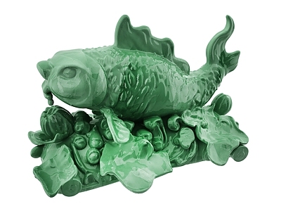 水生类动物 鱼 摆件 动物 玉器 翡翠