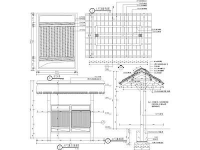 门头 庭院大门 入口大门 门廊 入户门 门楼 施工图