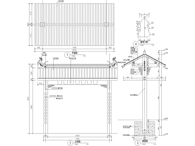 新中式门头 庭院大门 入口大门 仿古建筑门廊 门楼 入户门 施工图