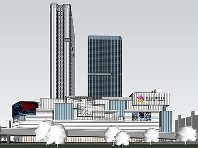 现代商场建筑 商业多层