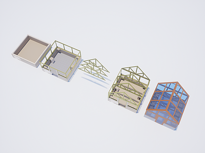 现代简约其他景观小建筑 阳光房建造 建造阳光房过程 钢构棚架建造过程 钢构温室阳光房 采光采暖温室构架