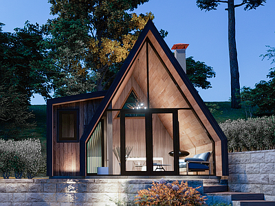 北欧原木木屋 庭院木屋 茶舍茶室 低碳绿色建筑 居住单元