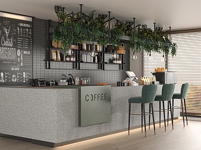 现代咖啡厅 奶茶店 咖啡吧台 咖啡机 工作台 操作台