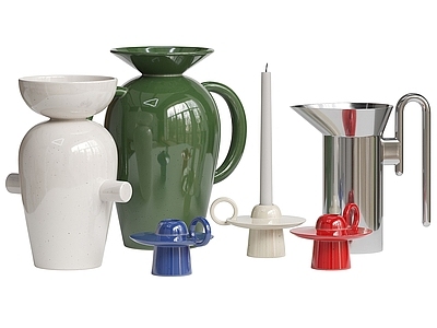 复古侘寂摆件组合 陶瓷器皿 茶室摆件 茶具摆件 餐桌摆件 边柜摆件