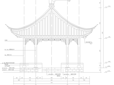 中式亭子图库 古建四角方亭 施工图