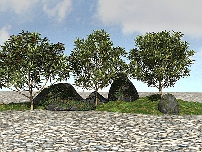 现代办公桌 景观植物
