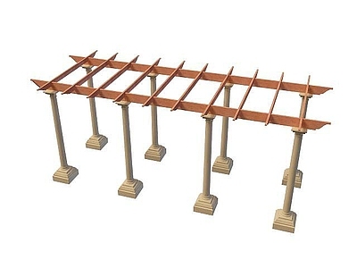 现代其他景观小品 花架