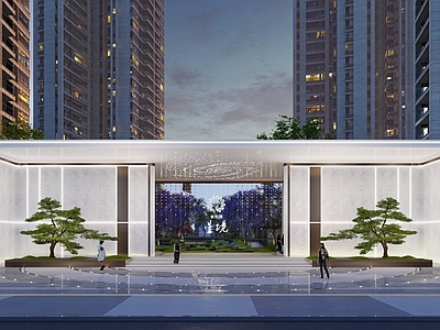 现代简约入口大门 现代入口大门 小区入口大门 景观入口