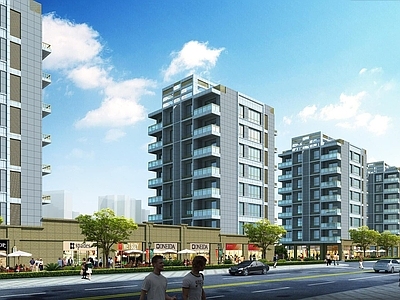 现代商业住宅建筑大楼
