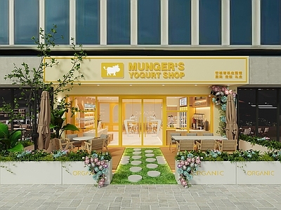 奶油简约其他商业空间 手工酸奶店