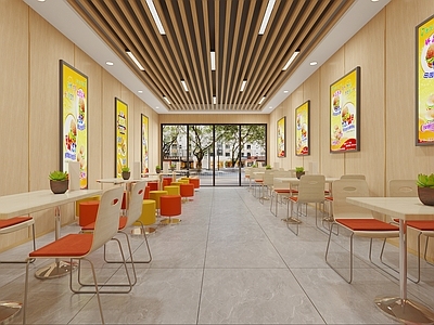 现代其他餐饮空间 汉堡店