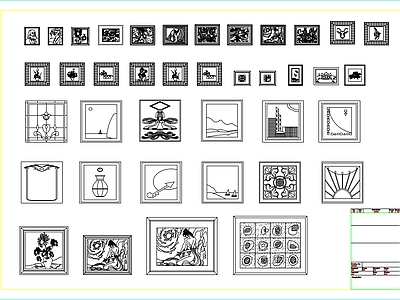现代挂画 装饰画 挂画 油画 画 软装摆件 施工图