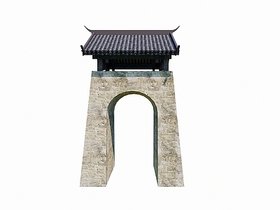 新中式入口大门 城门 月洞门 入户门