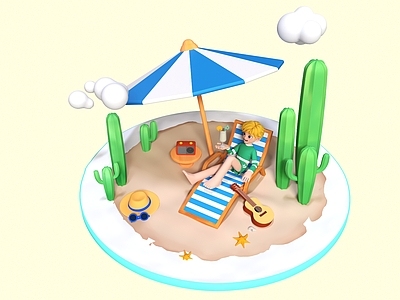 现代美陈 沙滩 海岛 夏天美陈 夏日美陈 夏威夷美陈