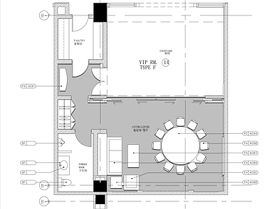 现代中餐厅 星级酒店中餐厅包 包厢 施工图