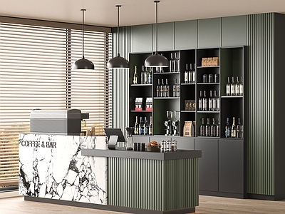 现代咖啡厅 奶茶店 咖啡吧台 咖啡机 工作台 操作台