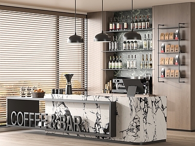 现代咖啡厅 奶茶店 咖啡吧台 咖啡机 工作台 操作台