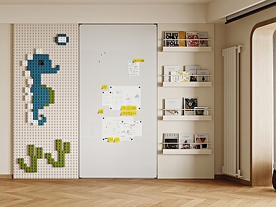 复古中古儿童娱乐室 现代休闲娱乐室 复古中古风休闲椅 简约书柜书房 书架休息室