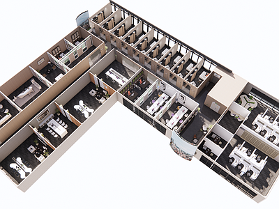 现代办公景观 办公空间 公共办公室 共创空间 会议室 开放式办公室