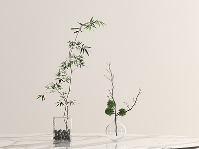 现代花艺 现代简约花艺 现代花瓶花艺 水生植物 玻璃花瓶