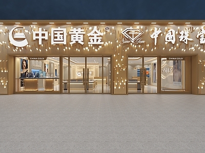 现代轻奢其他外立面 店铺外立面 珠宝店门头立面 珠宝专卖店门头 金店外立面 金店门头立面