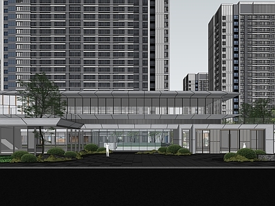 现代售楼处建筑 售楼部
