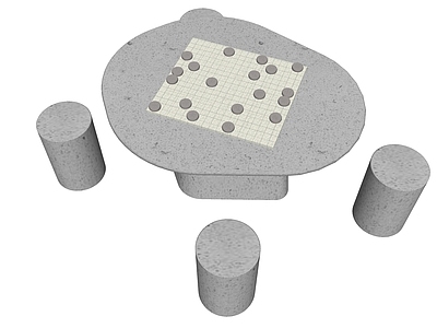 现代休闲桌椅 水磨石棋桌