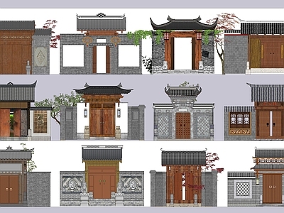 新中式入口大门 民居大门