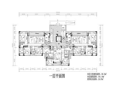 现代住宅楼建筑 洋房T3 施工图
