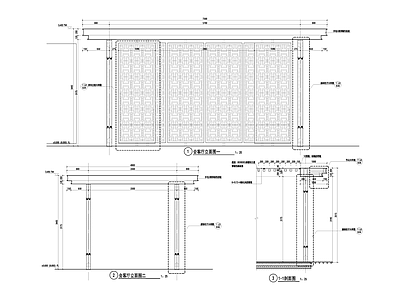 现代廊架 玻璃廊架 施工图