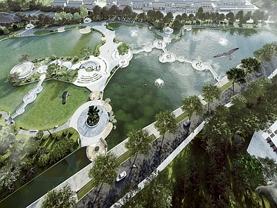 现代滨水景观 湿地公园 校园改造 景观设计 滨水公园 滨水景观