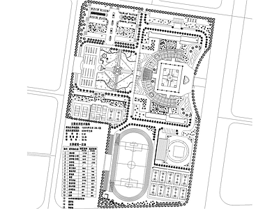 校园景观 学校规划总平面图 中小学 施工图