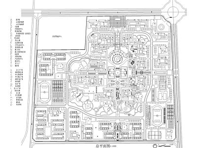校园景观 大学学校校区规划 总平面图 施工图